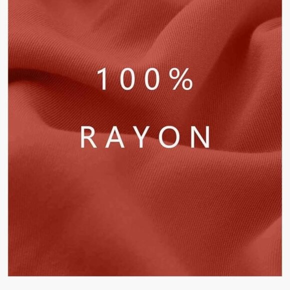 Women's Dress. Color: Rust/Orange. Size: XL. V-neck - Picture 3 of 6